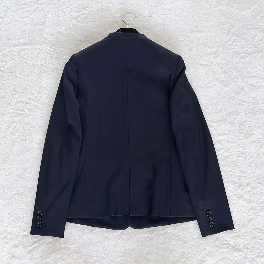 極美品✨【プラステ】ノーカラージャケット パンツ スーツセットアップ ネイビーS