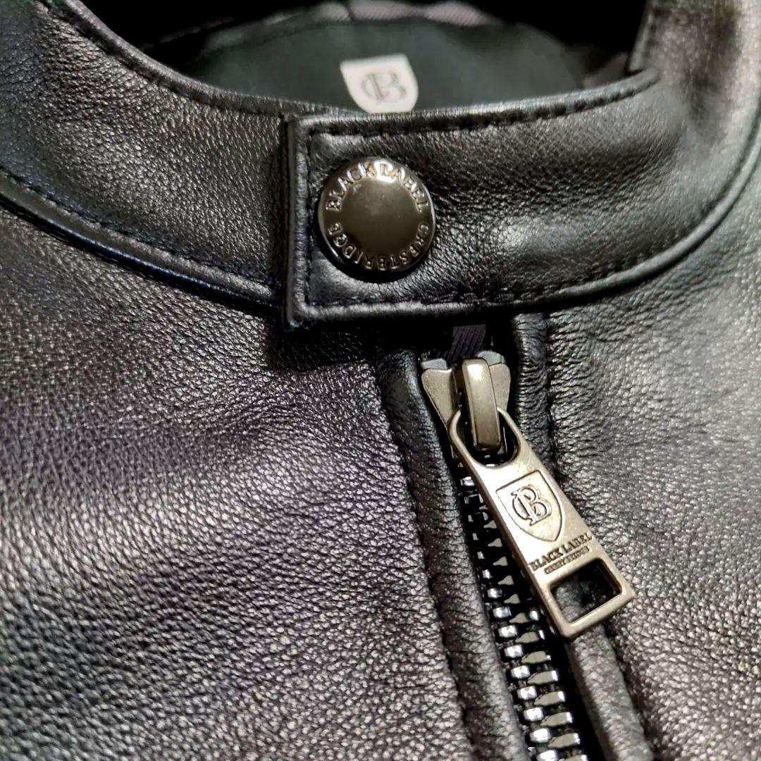 未使用級♦希少Ｌサイズ ブラックレーベルクレストブリッジ 羊革シングルライダース