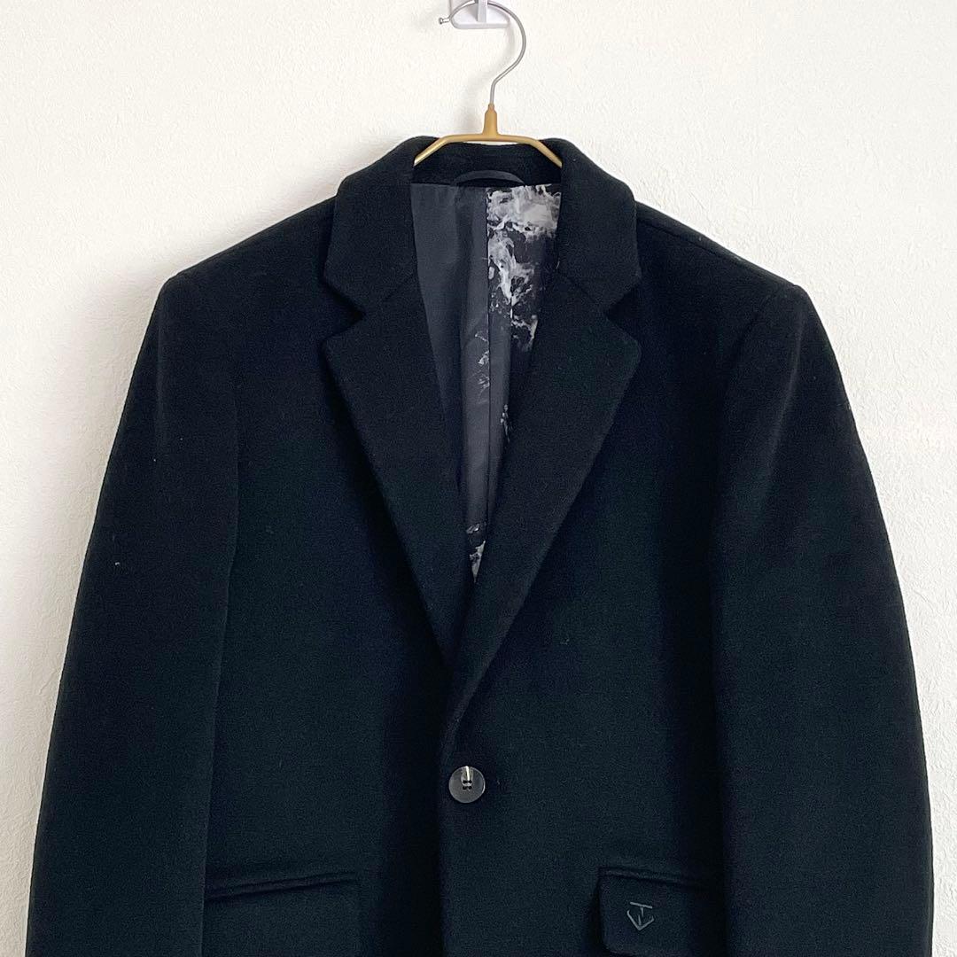 美品 ROBERT CAVANI カシミヤチェスターコート ブラック サイズ50