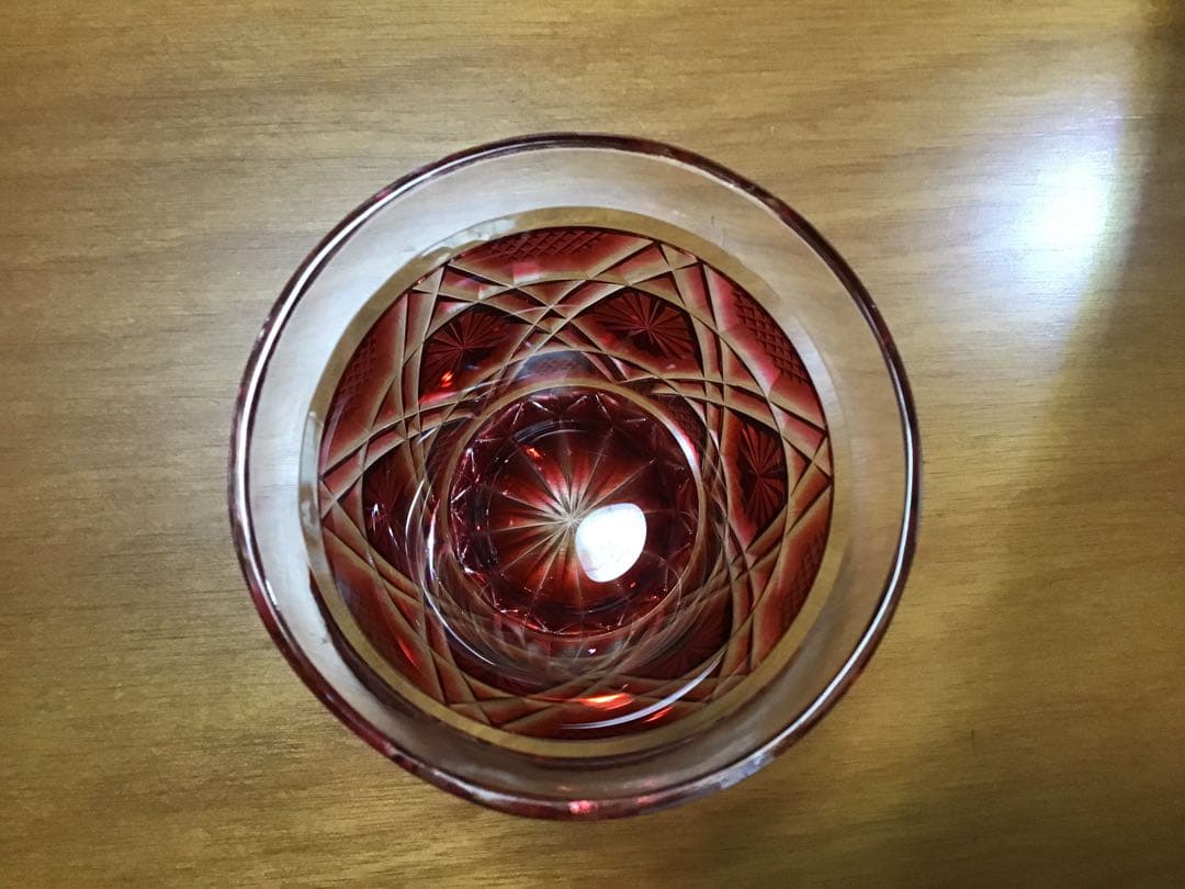 薩摩切子　冷酒グラス　赤