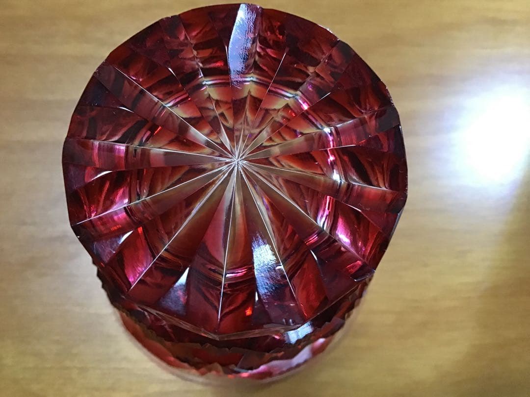 薩摩切子　冷酒グラス　赤