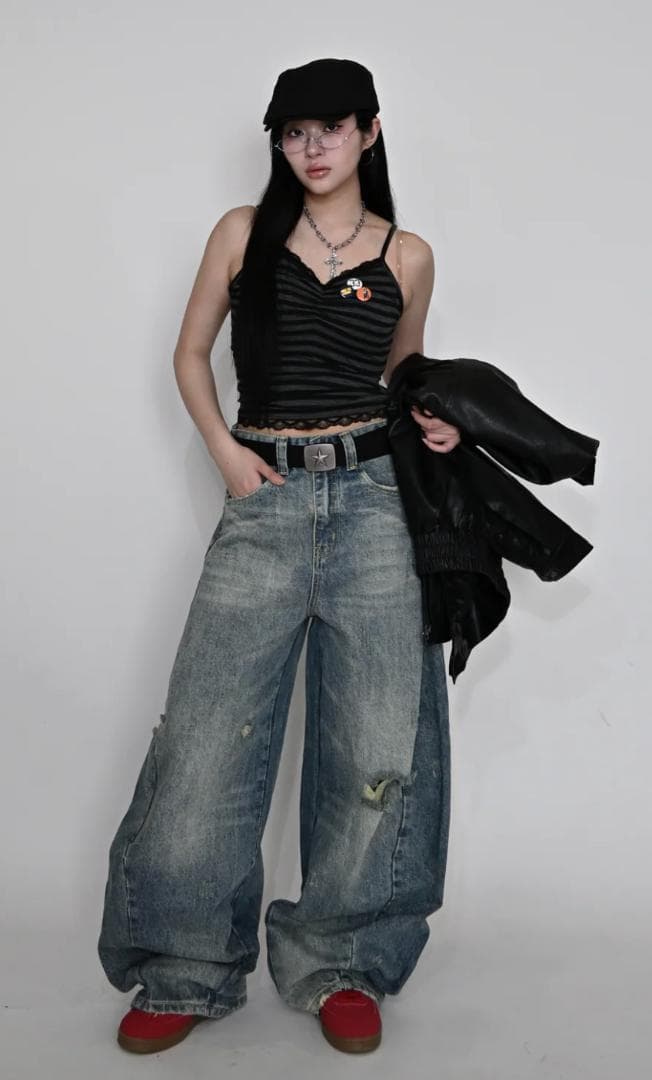 L2079　カジュアルダメージバルーンデニムM　地底人ONLINE