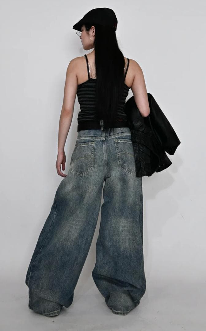 L2079　カジュアルダメージバルーンデニムM　地底人ONLINE