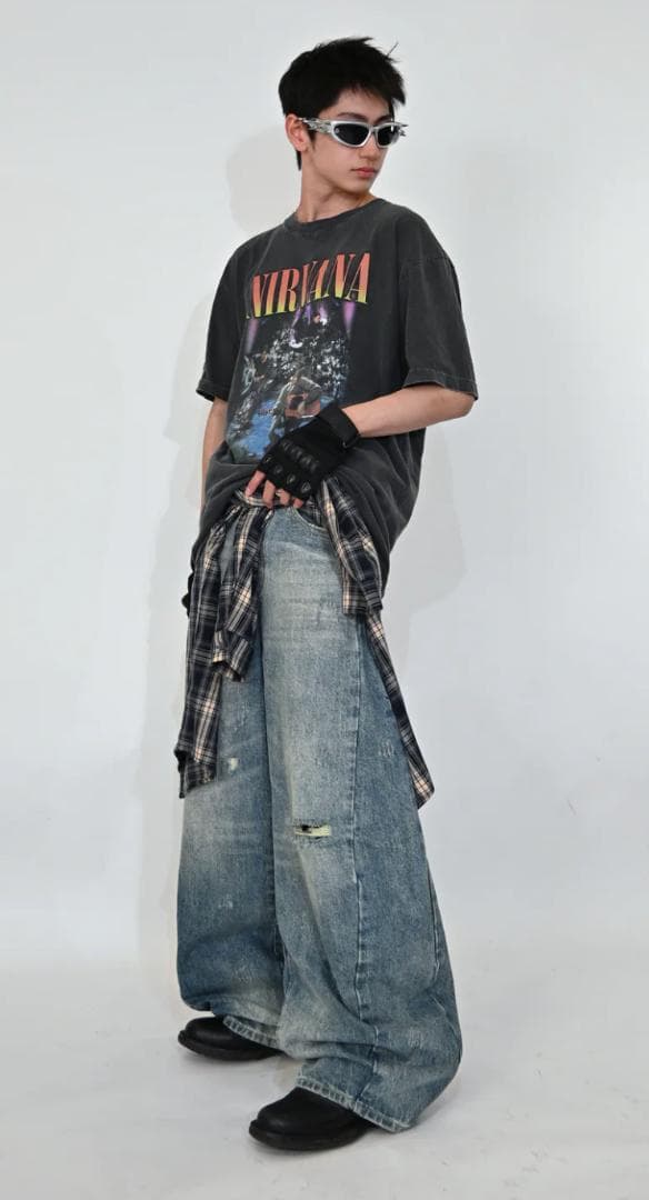 L2079　カジュアルダメージバルーンデニムM　地底人ONLINE