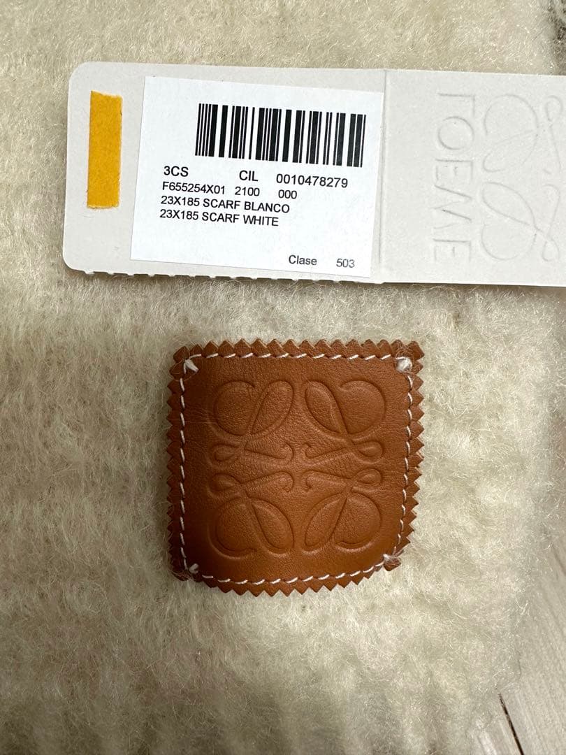 【公式オンライン購入】LOEWE ロエベ アナグラム モヘア マフラー　ホワイト