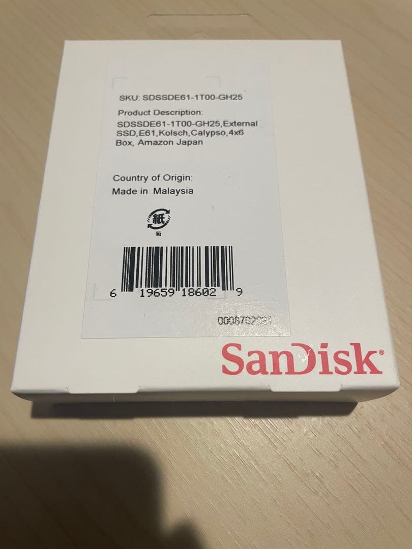新品SanDisk 外付けSSD 1TB SD8SD8E1-1T00-GH25