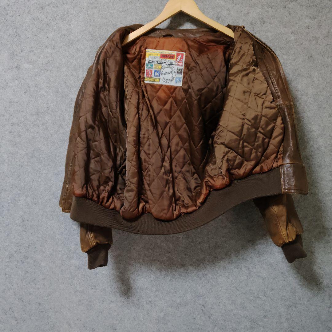 CROSSBREEDブラウン レザージャケット