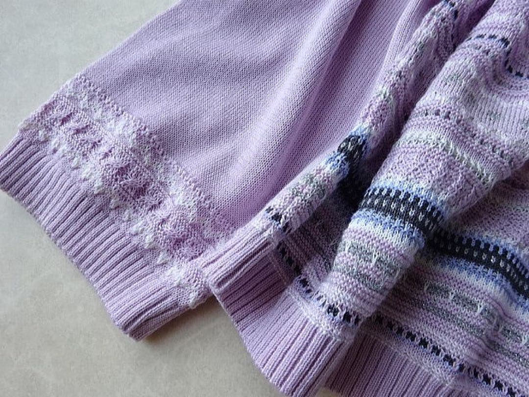 レリアン　13＋　飾り編み　ニット　セーター　ピンク