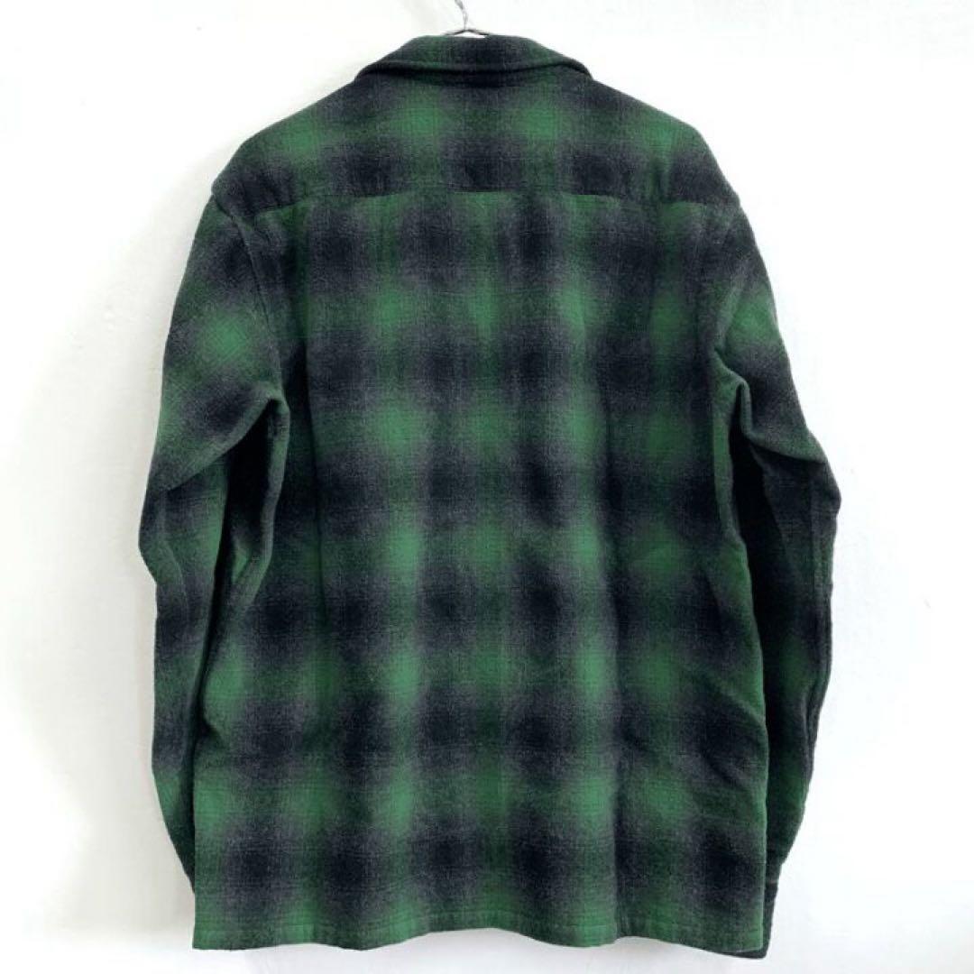 Standard Calif. 緑黒チェック長袖シャツ