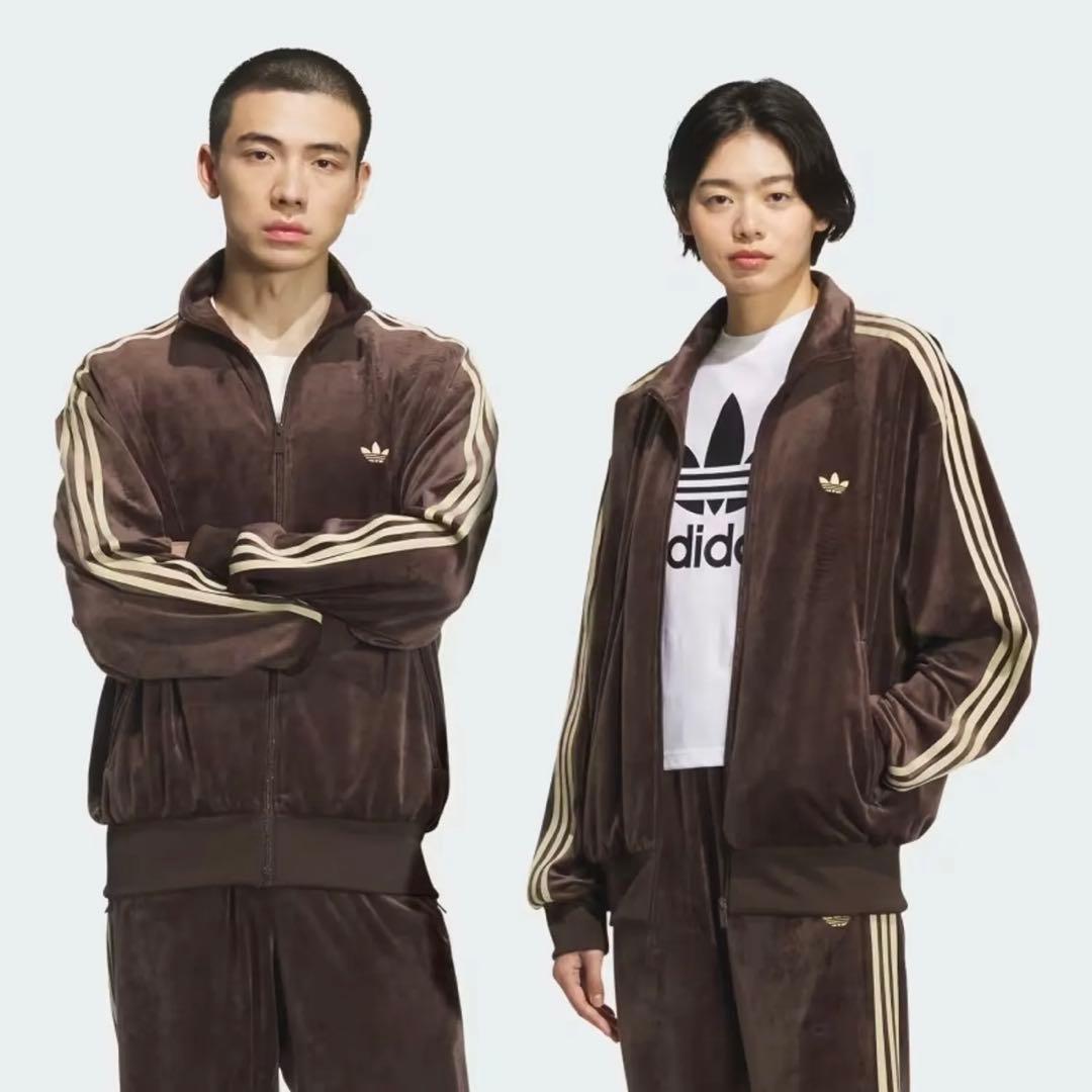 adidas ファイアーバード　ベロア　トラックトップ　正規品　ブラウン　S