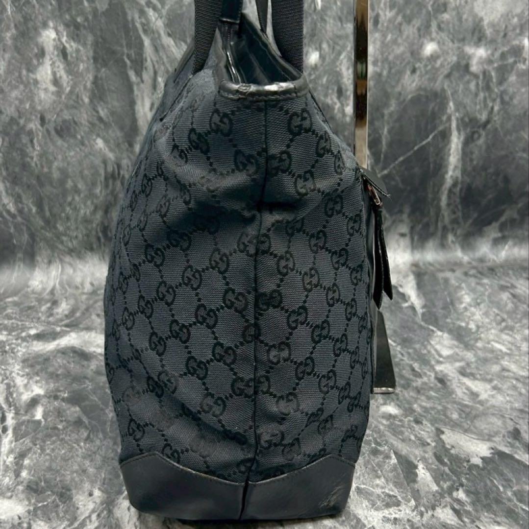 GUCCI GGキャンバス トートバッグ ブラック A4◎