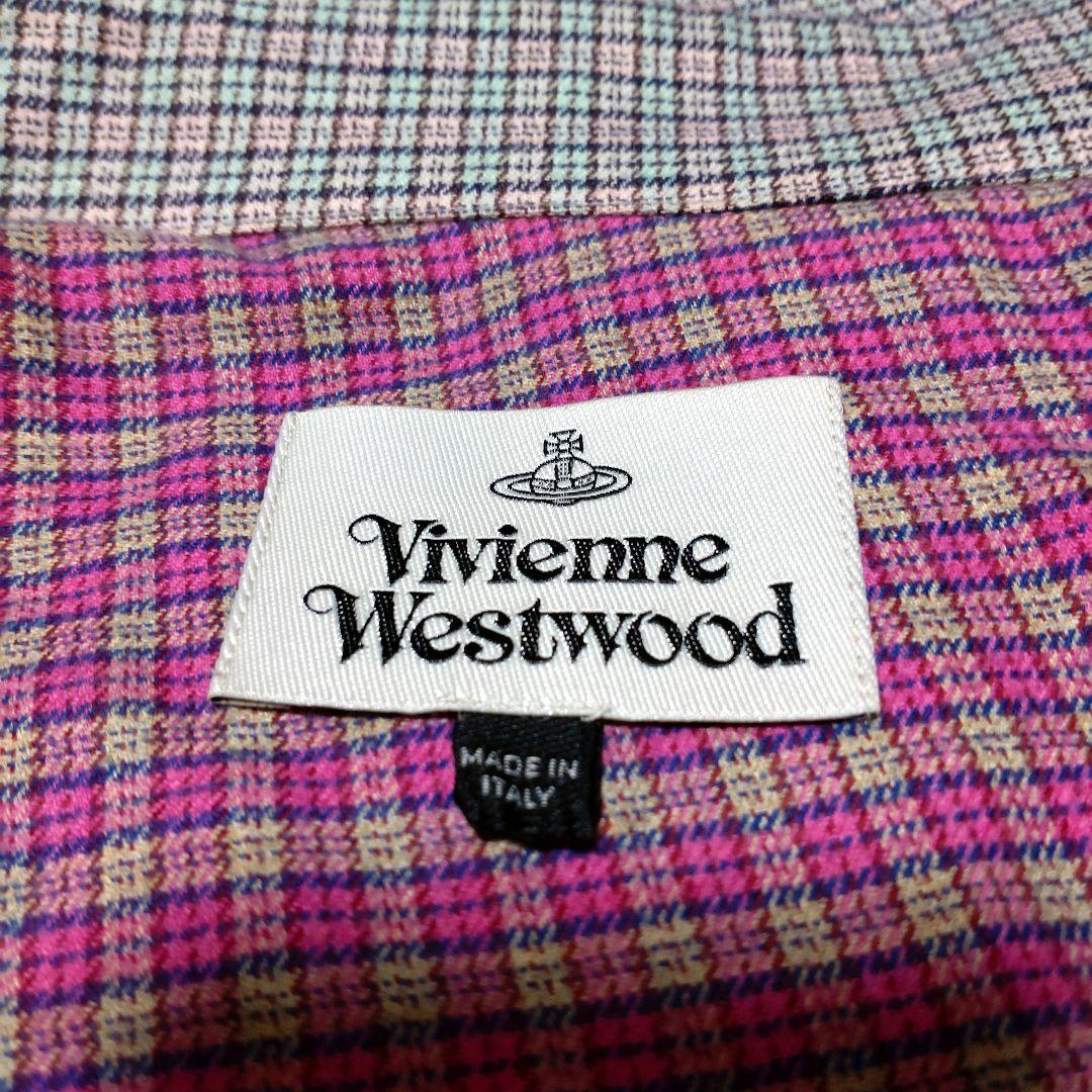 ヴィヴィアンウエストウッド 変形 シャツワンピース スクイグルシャツ チェック柄