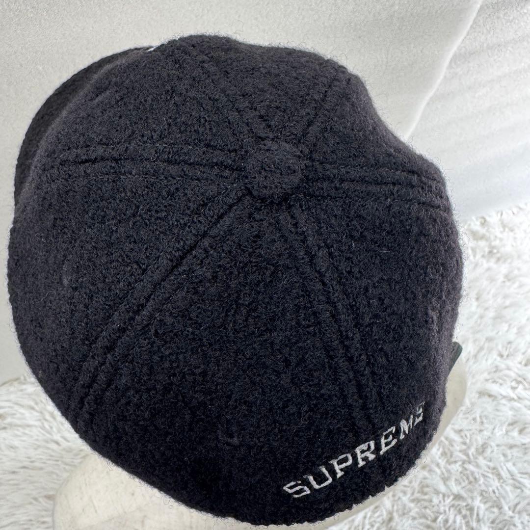 【人気】SUPREME キャップ　ブラック　Sロゴ ウール　USA