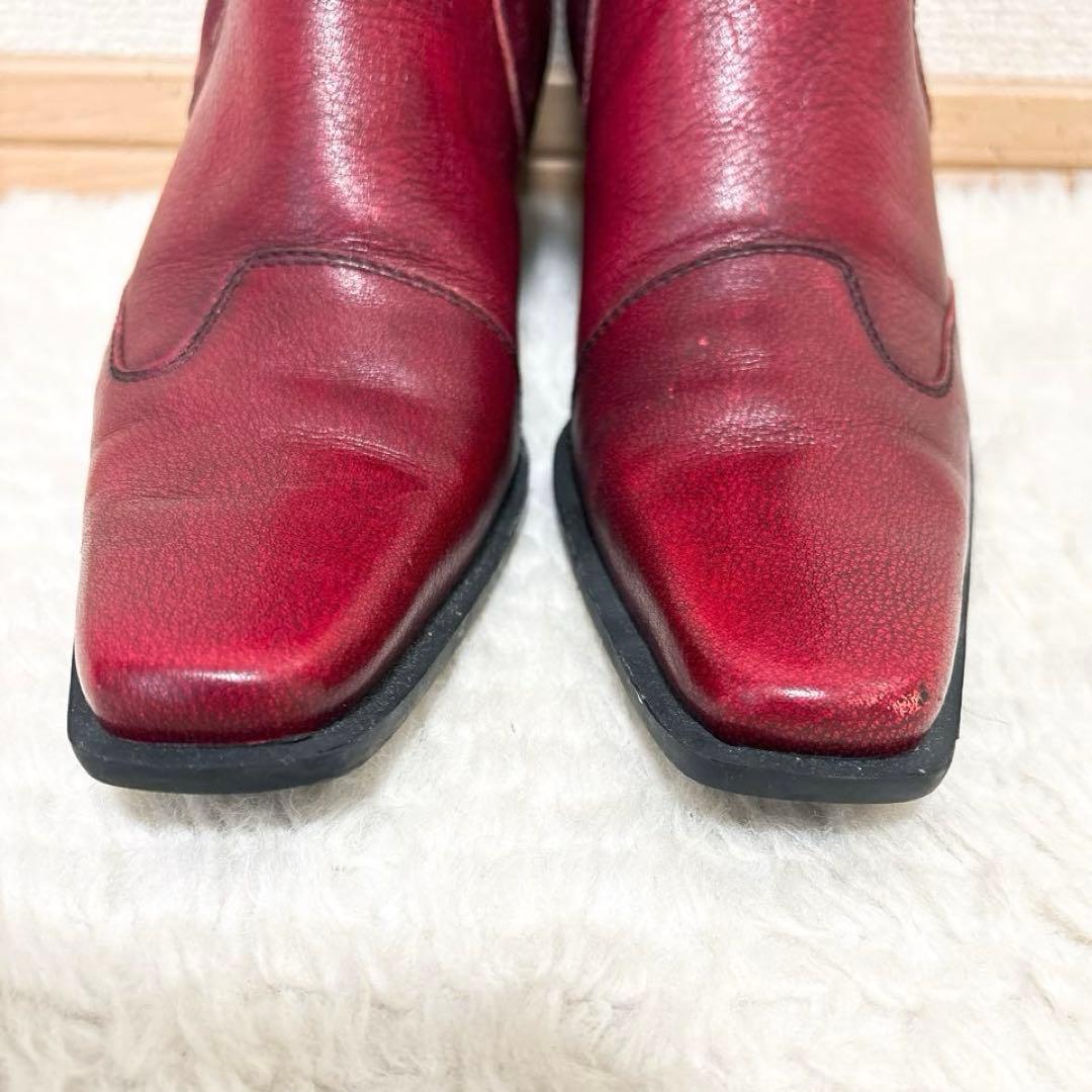 新品 訳あり イタリア製 ミュウミュウ レザーブーツ サイズ35 2/1