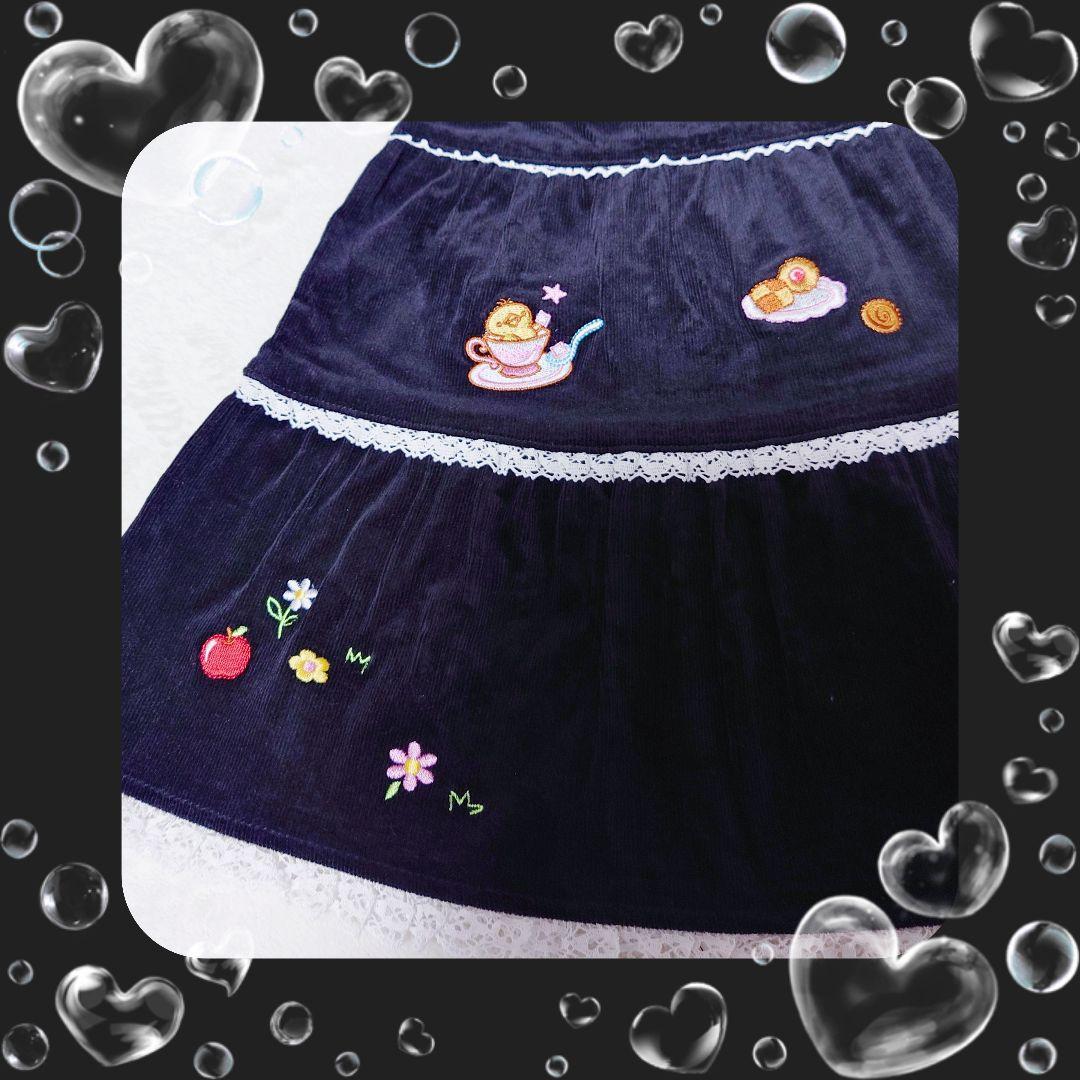 ❤メゾピアノ❤ミミポポ✨みみぽぽ✨フレアスカート✨平成レトロ❤ブラック❤