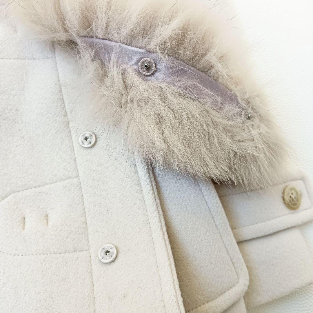 美品✨シップスSHIPS リアルファー2wayロングダッフルコート カシミヤ混