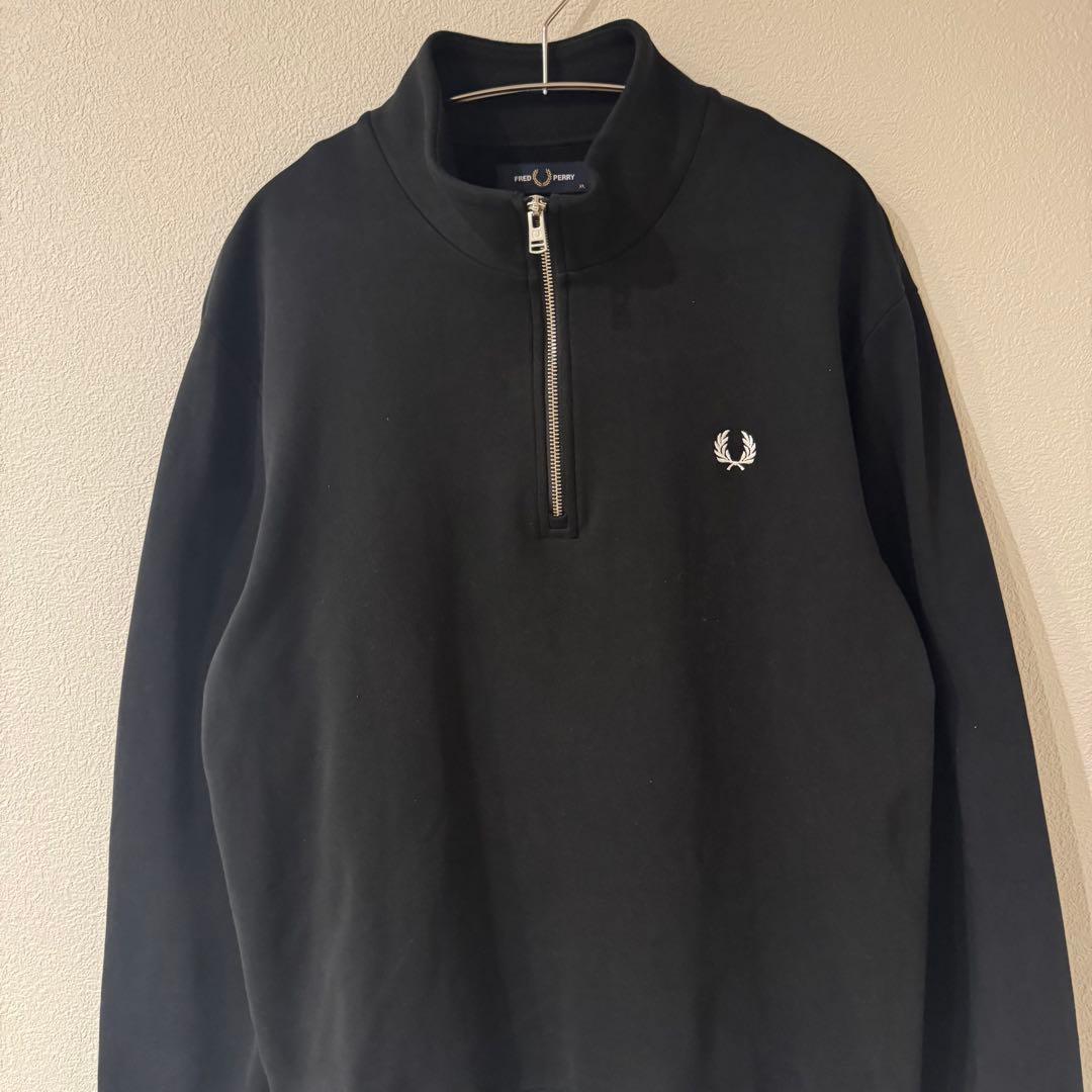 フレッドペリー　FRED PERRY ハーフジップ トレーナー　刺繍ロゴ　XL