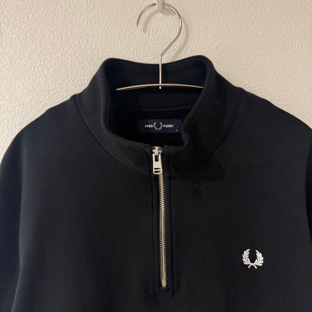 フレッドペリー　FRED PERRY ハーフジップ トレーナー　刺繍ロゴ　XL