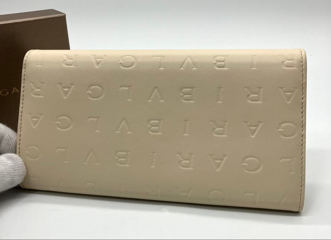 ⭐️ 極美品 ブルガリ ロゴ インフィニートゥーム 長財布 オフホワイト 鑑定済