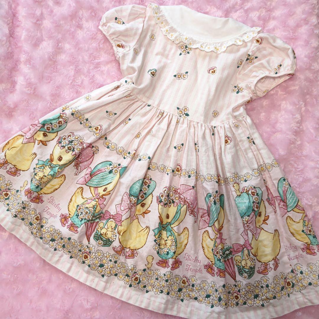 シャーリーテンプル　あひるお出かけ 半袖ワンピース　100