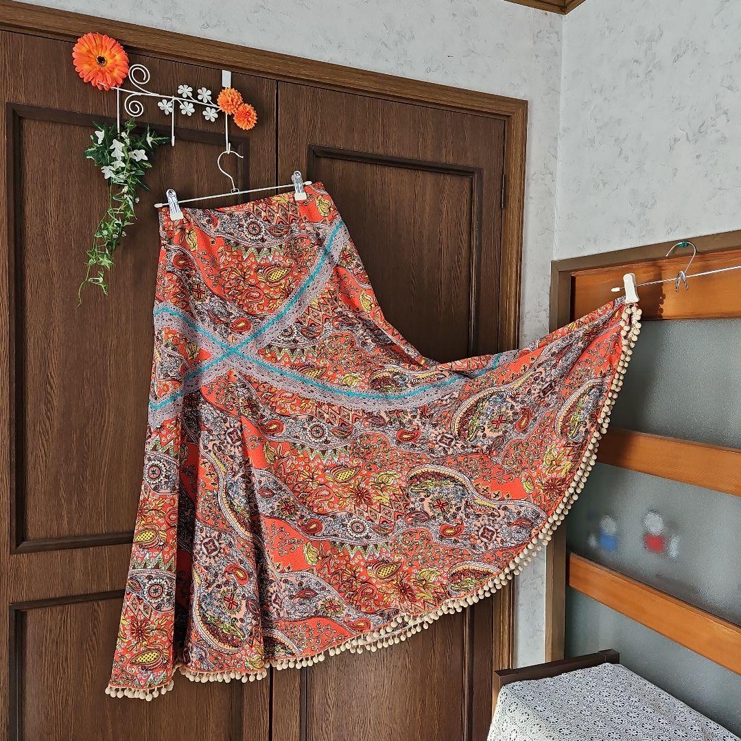 ソニアジョーンズ　フラメンコ　ファルダ　ペイズリー柄