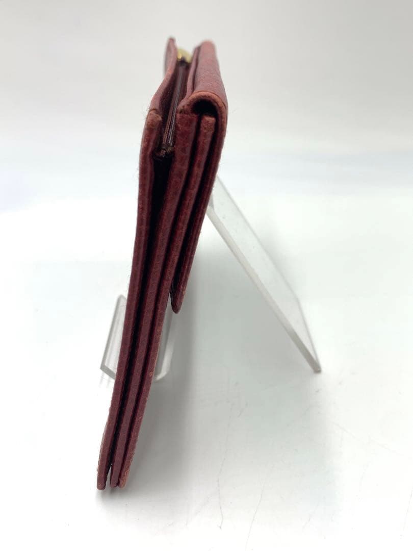 カルティエ　お札入れ　小銭入れ　ワインレッド　ブランド　レザー　ブランド　お洒落
