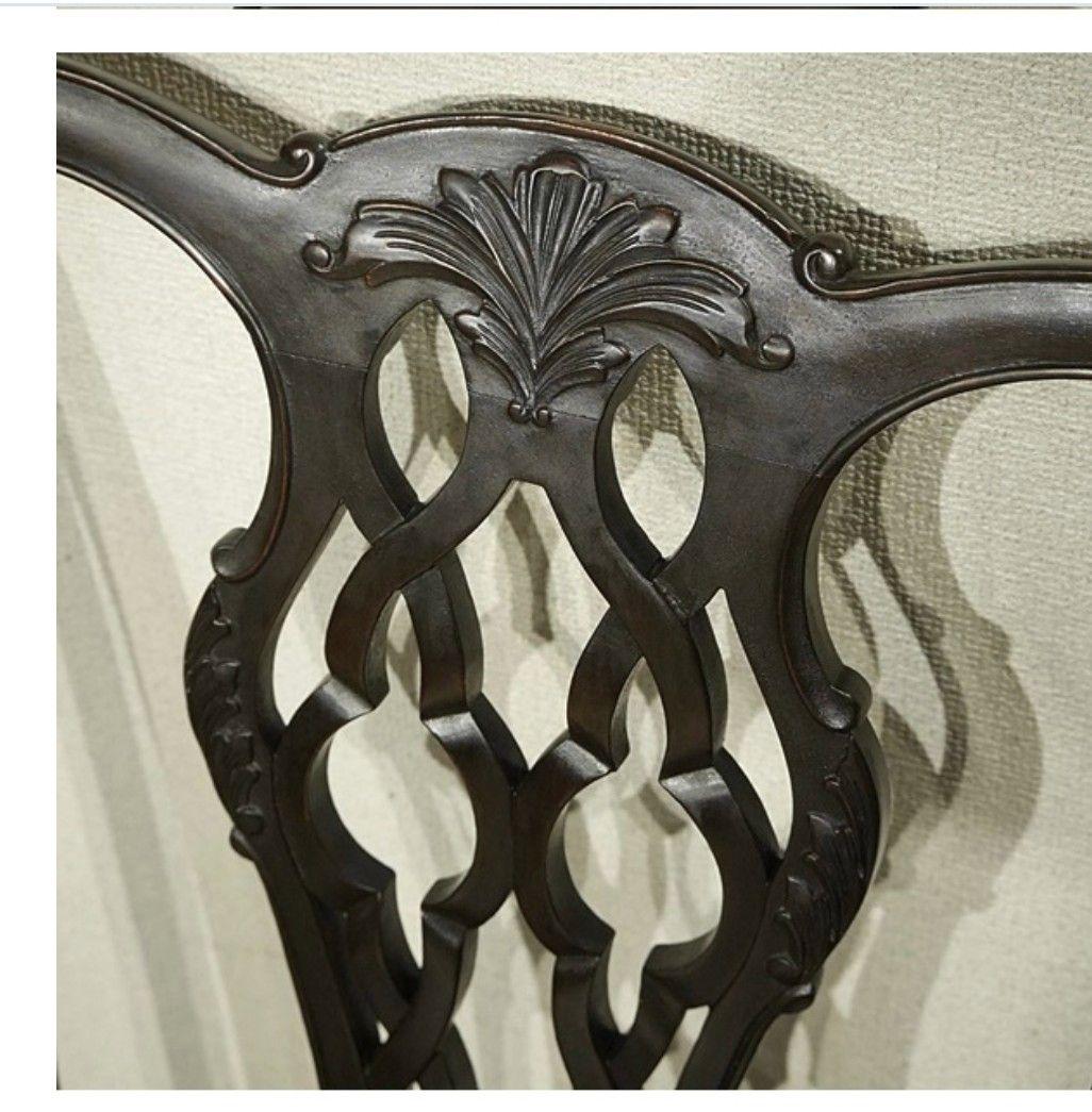 ①イギリス　アンティークチェア　マホガニー　ボール＆クロウ