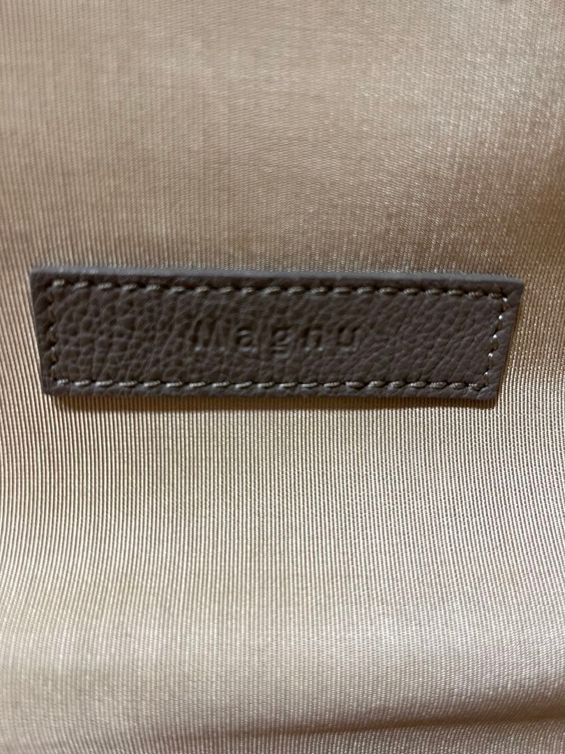 Magnu マヌー トートバッグ 大容量 グレー 革 レザー