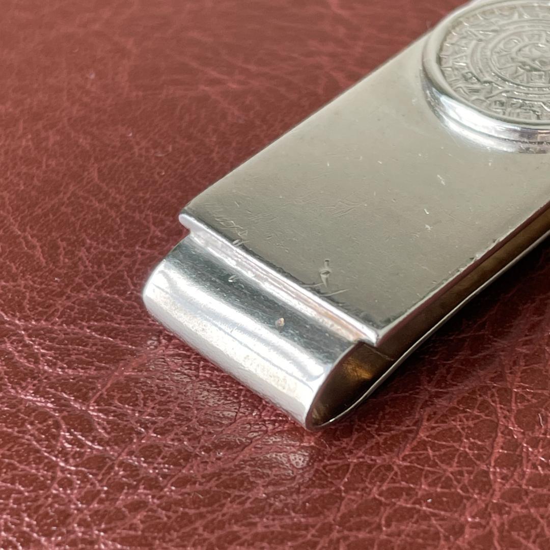 マネークリップ ビンテージ シルバー925メキシコ刻印 マヤカレンダー