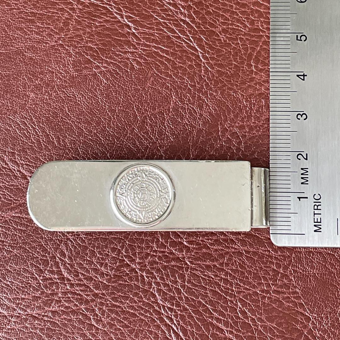 マネークリップ ビンテージ シルバー925メキシコ刻印 マヤカレンダー