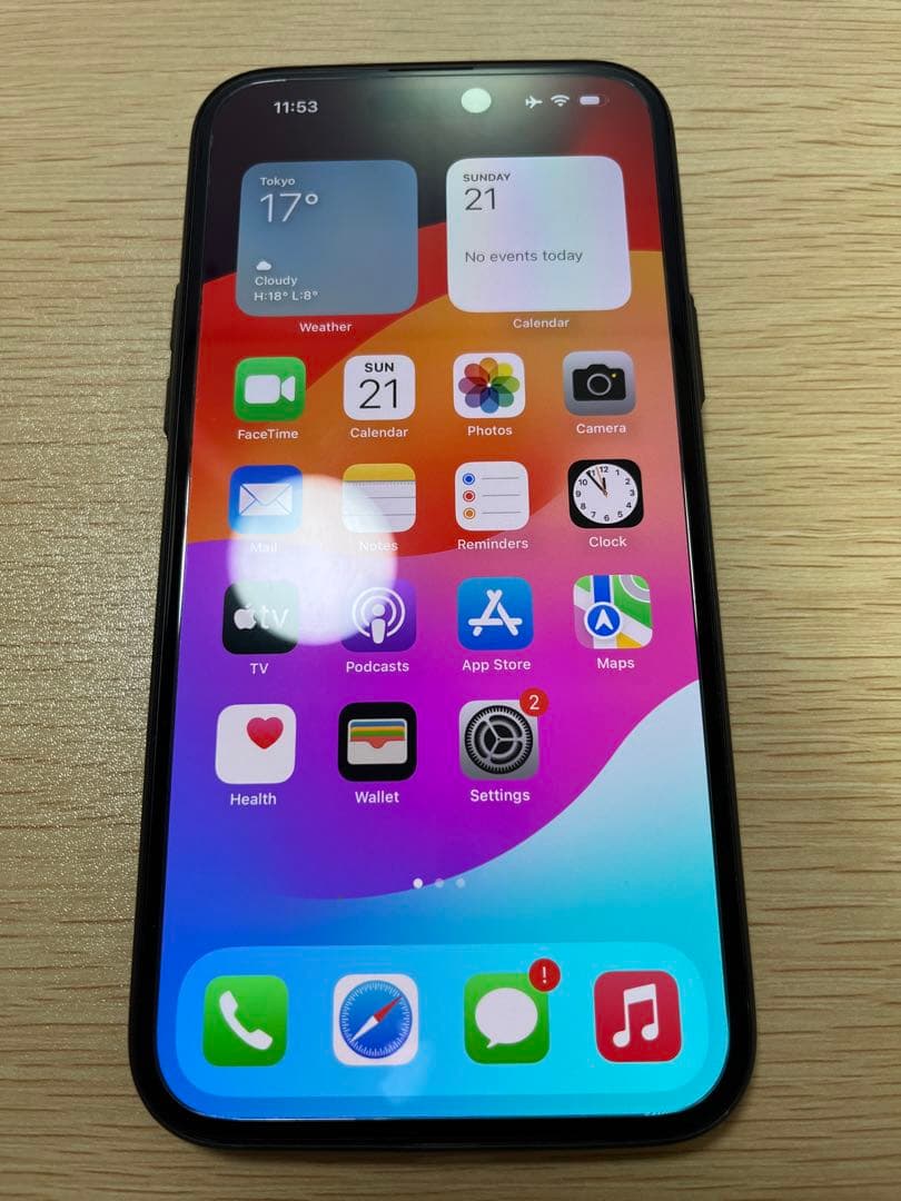 iPhone15Plus 128GB デモ機 ブラック 100% iOS17.0