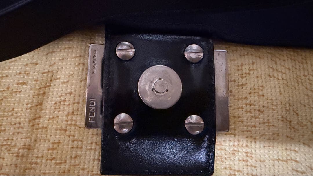 美品フェンディ　マンマバケット　コットンジャージー　ショルダーバッグブラック　黒