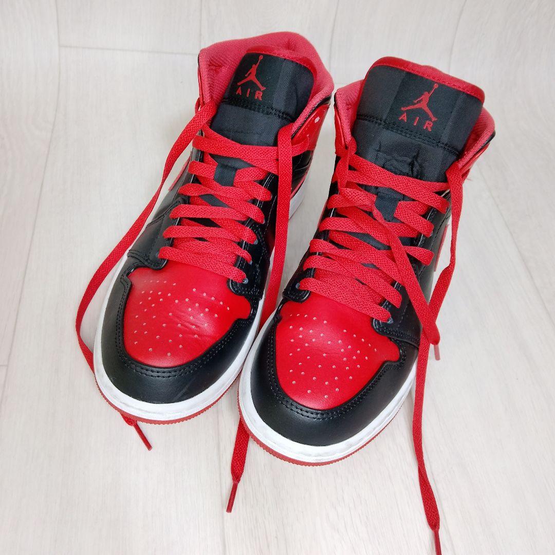 g*n様 ​ナイキ エアジョーダン1 ミッド ブレッド トゥ 26.5cm 赤