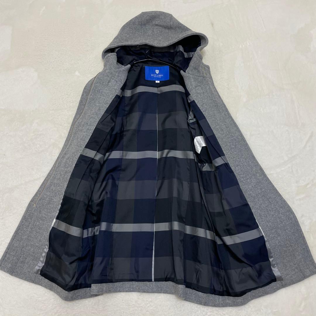【極美品】ブルーレーベルクレストブリッジ ダッフルコート チェック グレー M