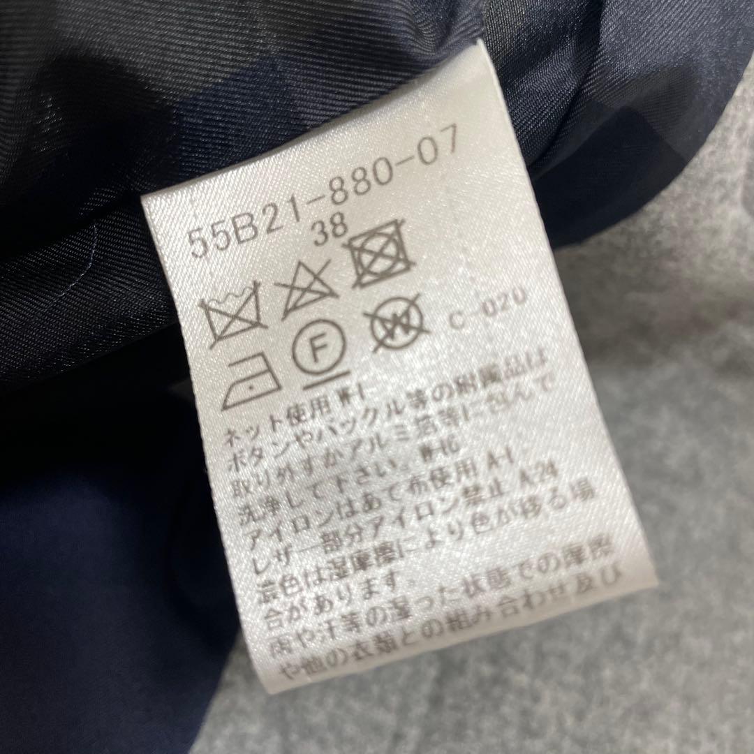 【極美品】ブルーレーベルクレストブリッジ ダッフルコート チェック グレー M