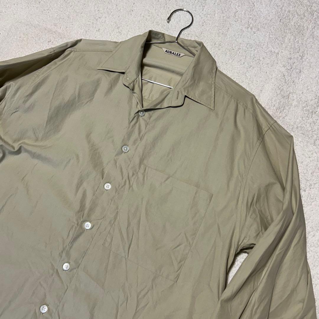 オーラリー AURALEE ビッグシャツ ウォッシュドフィンクスツイルシャツ　L