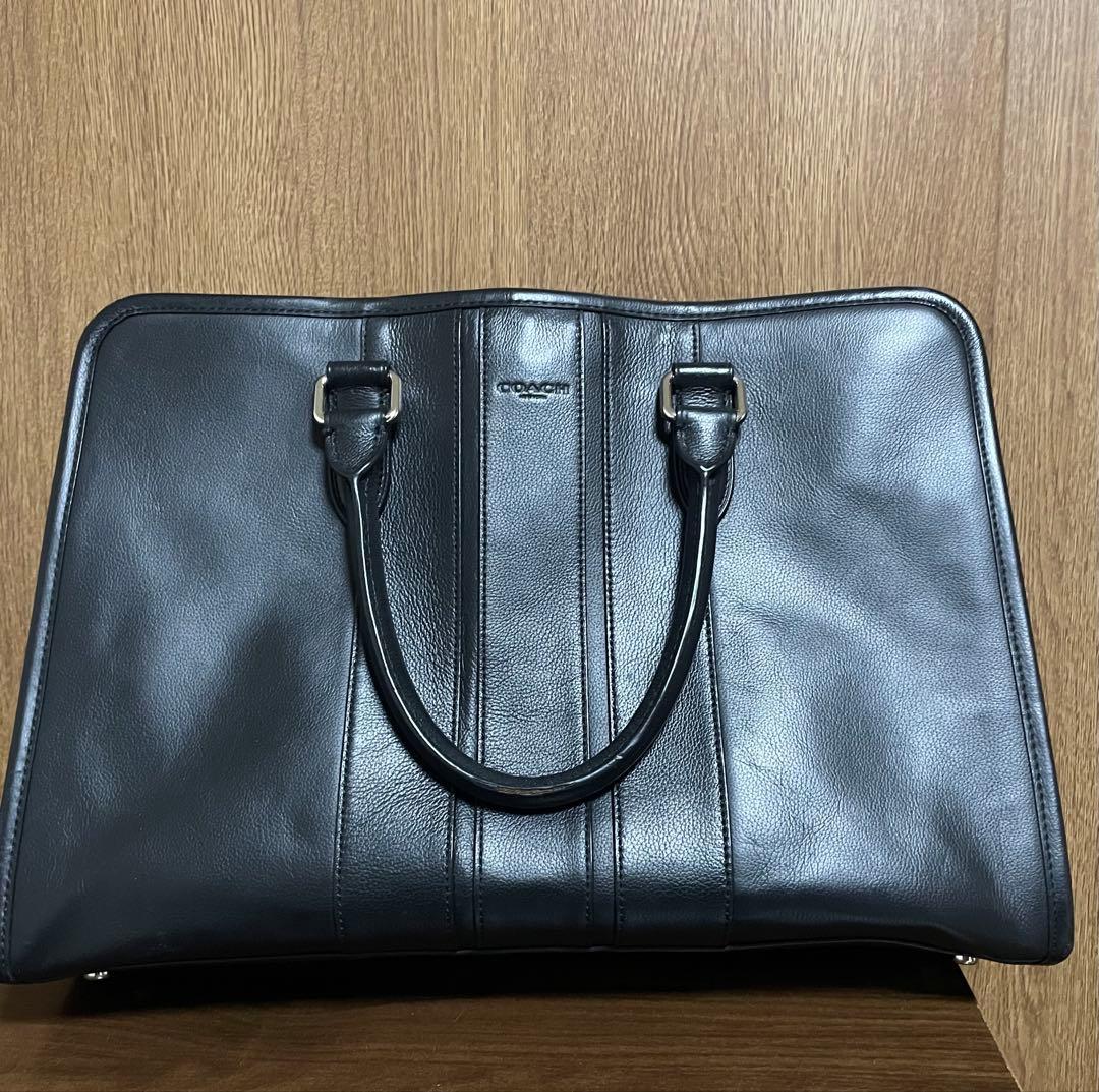coach レザー ビジネスバッグ 黒