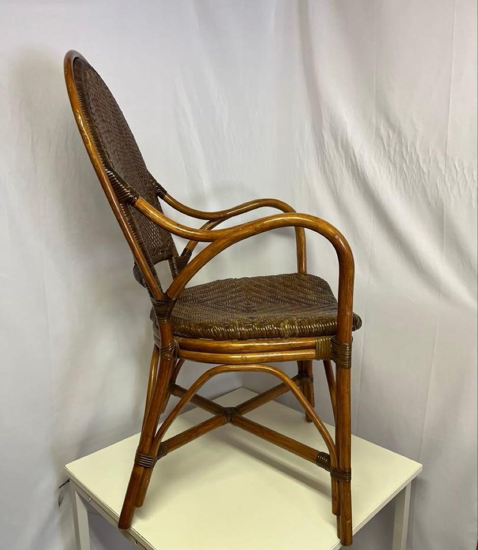 藤の椅子　Kazama ラタンチェア　昭和レトロ 二脚セット