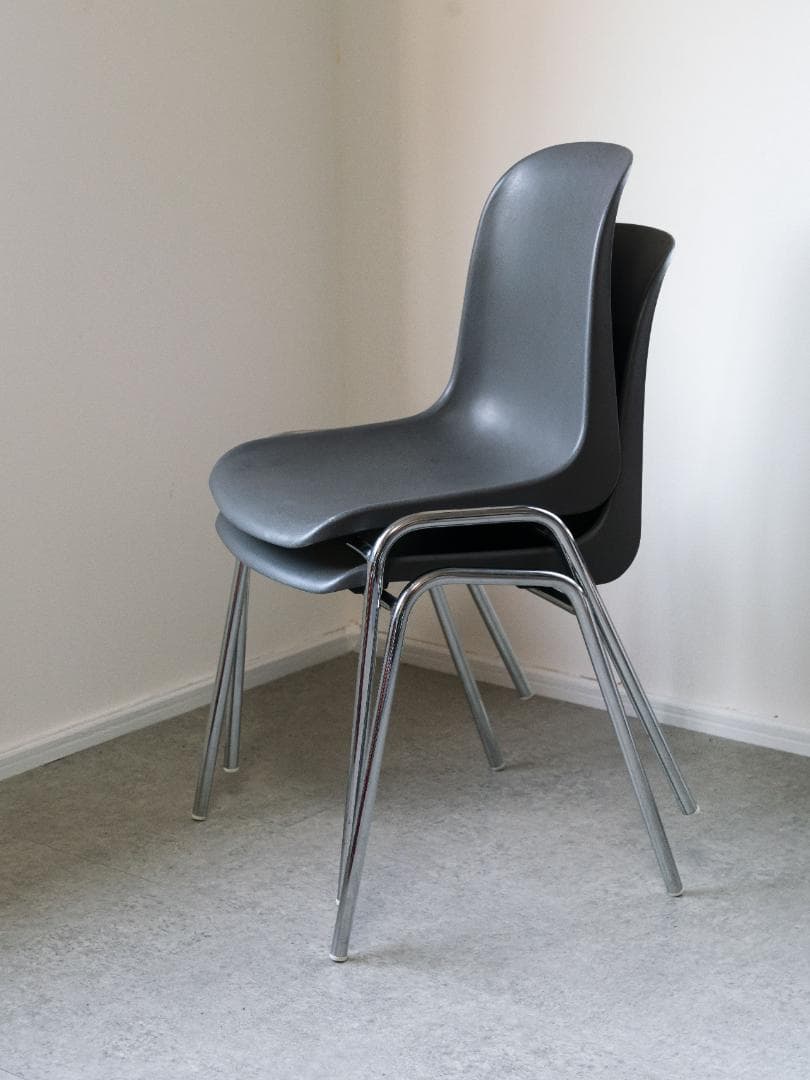 MOD ELENA チャコール スタッキングチェア 2脚 ミッドセンチュリー