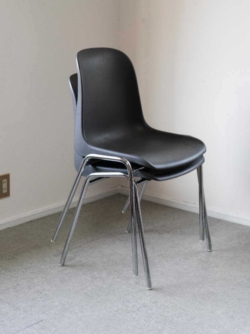 MOD ELENA チャコール スタッキングチェア 2脚 ミッドセンチュリー