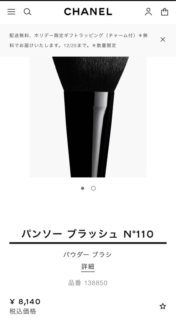 LES PINCEAUX DE CHANELブラシセット N°110 N°106