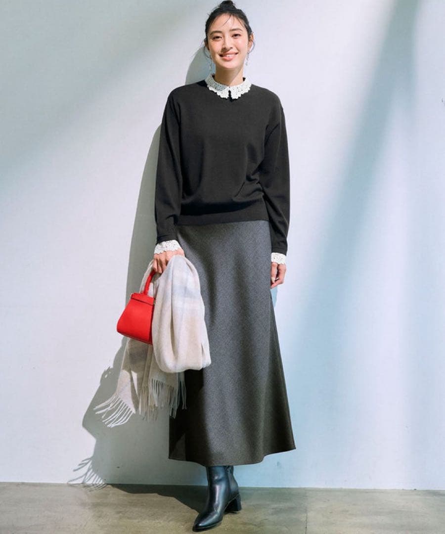 エンブロイダリー フラワーレースコンビ ニット