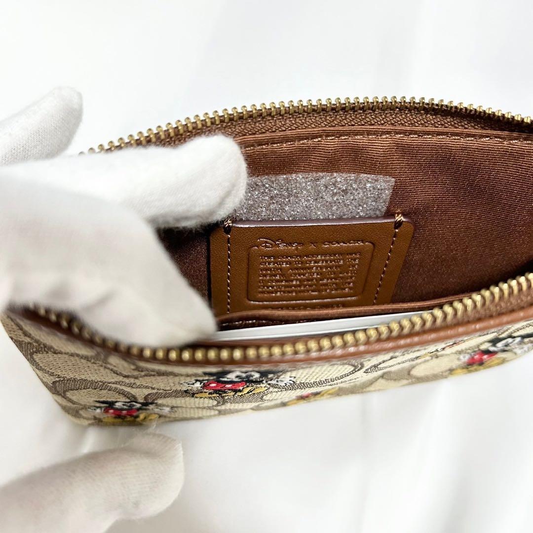 COACH x Disneyレザージップポーチ リストレット ミッキー 定期入れ