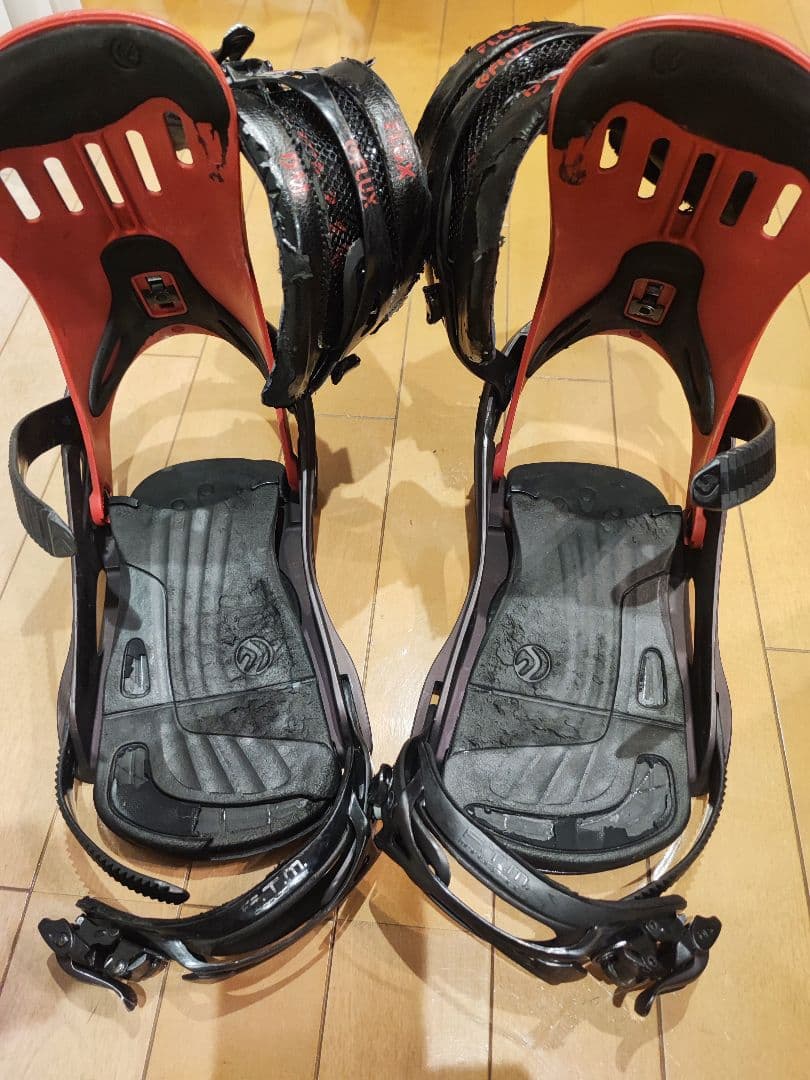 flux DM スノーボードビンディング ブラック/レッド