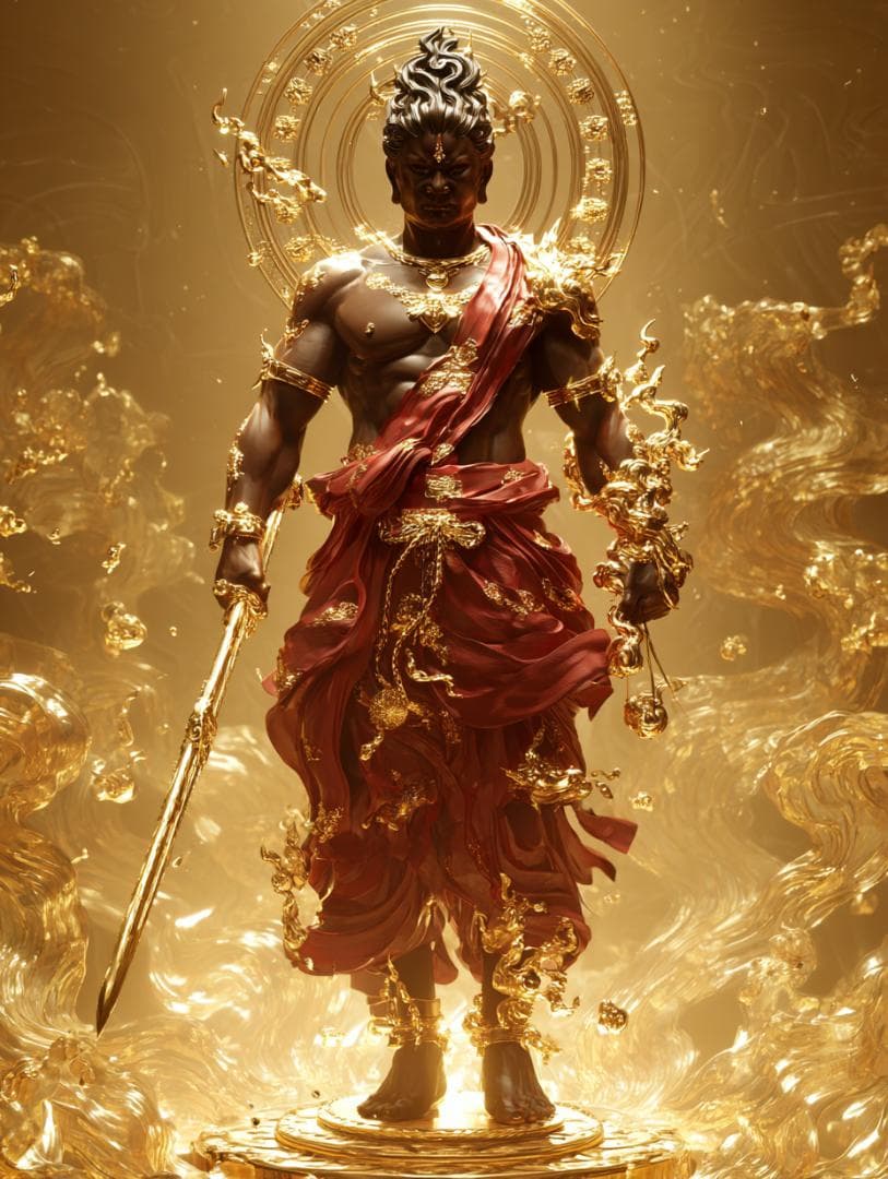 A3 - 231【炎に立つ守護の王☆不動明王立像】邪気退散・守護・浄化の力