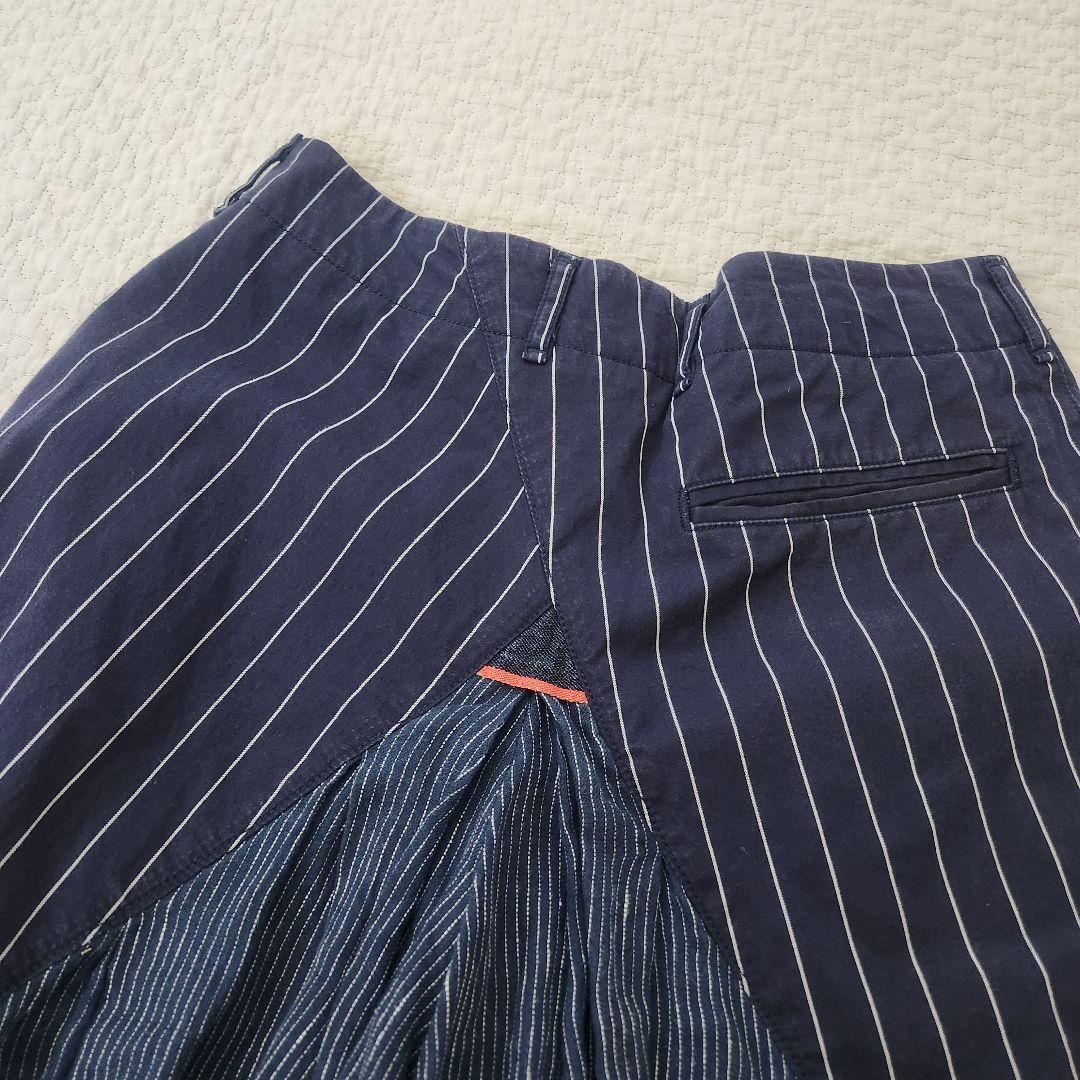 KAPITAL オーロラパンツ　ガウチョパンツ　ハーフ　藍色　ヒッコリー