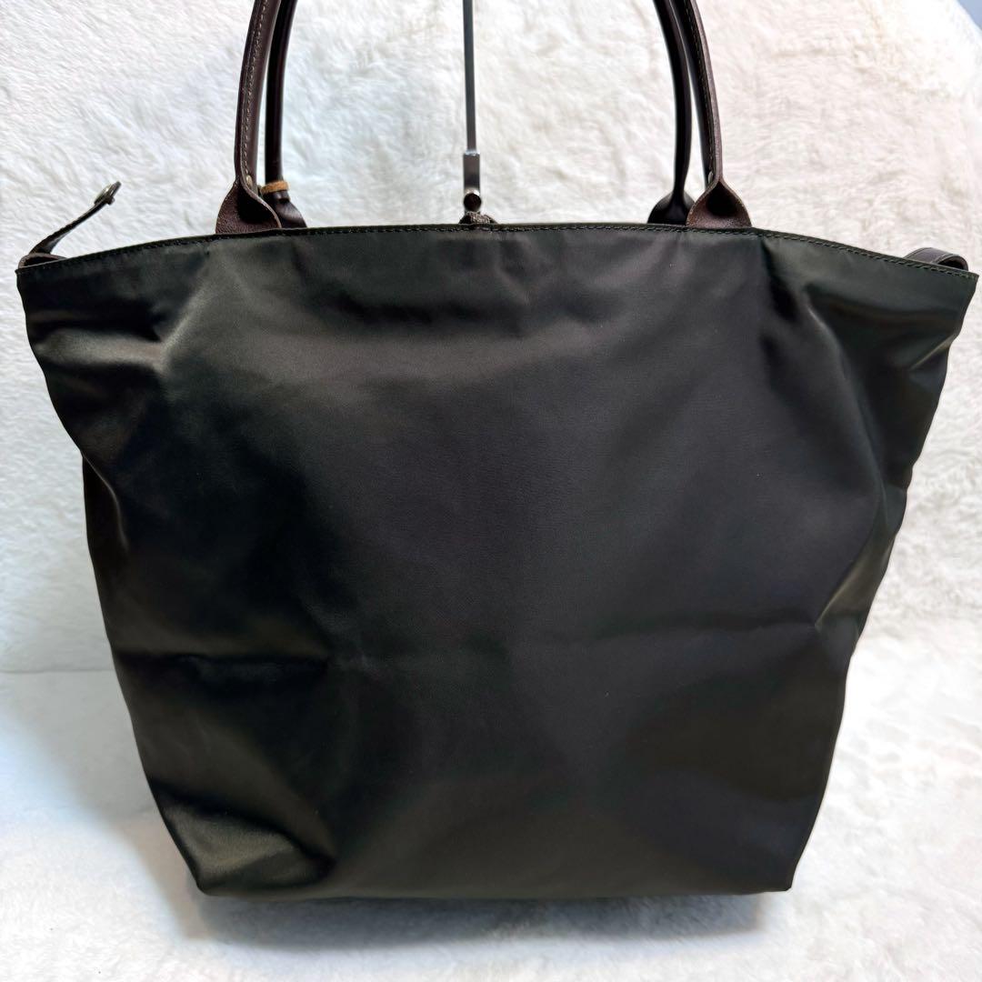 美品✨フェリージ　トートバッグ　リバーシブル　レオパード　03-28 カーキ