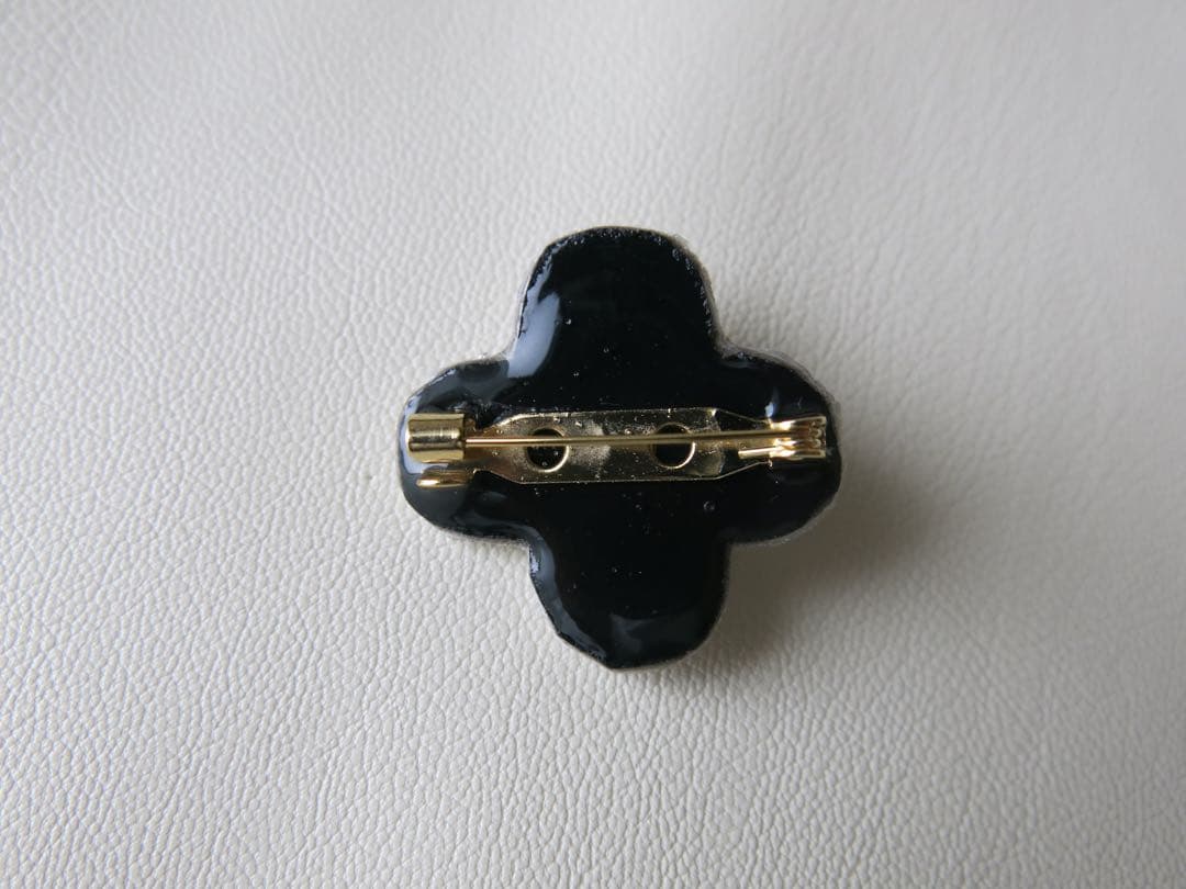 【kaesa】オートクチュール刺繍　トゥシューズ・四つ葉シルバーブローチ