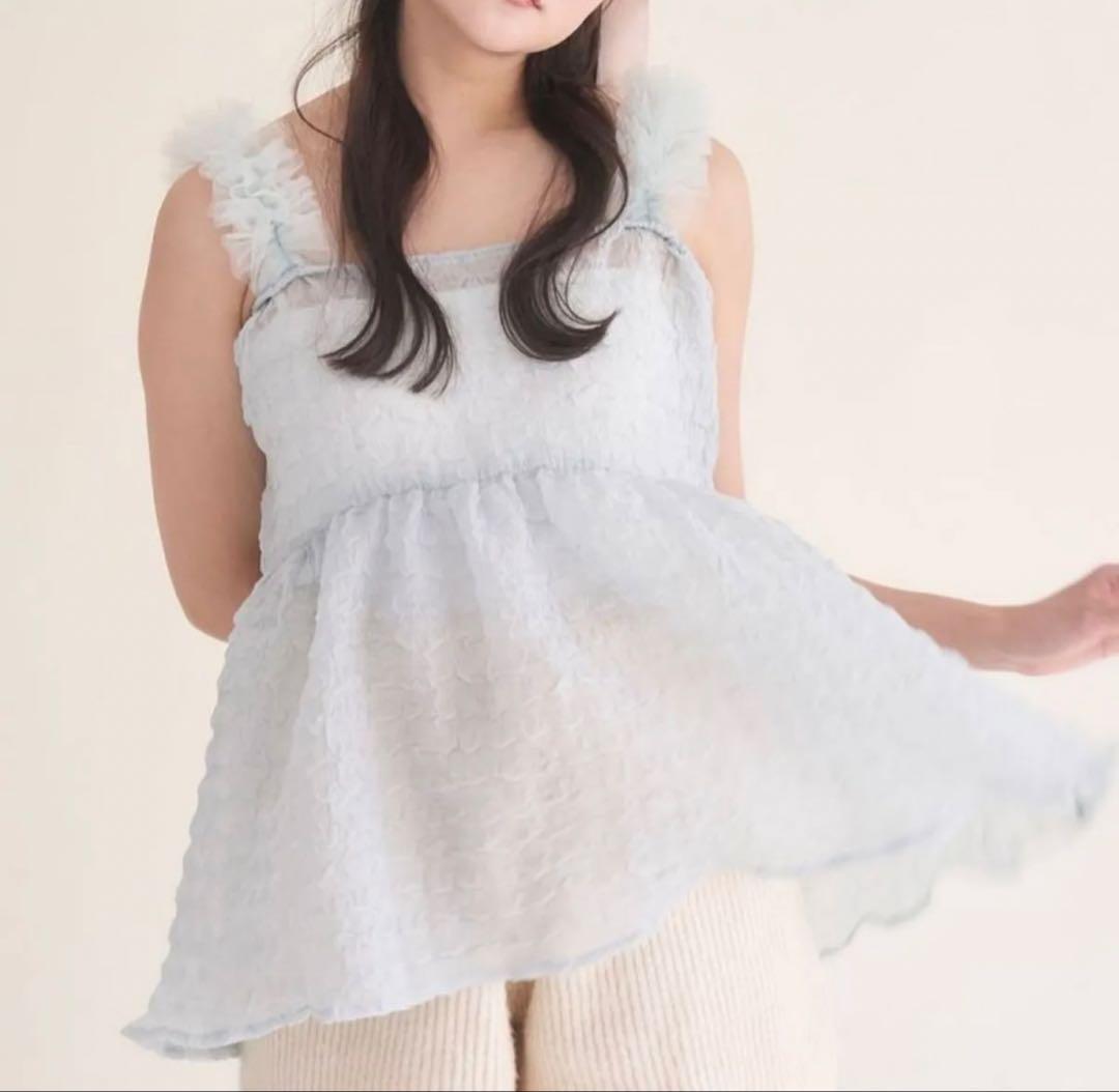 新品muguet fairly tulle pepulum blouseぺプラム