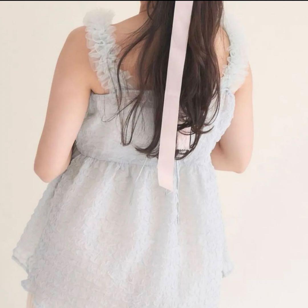 新品muguet fairly tulle pepulum blouseぺプラム